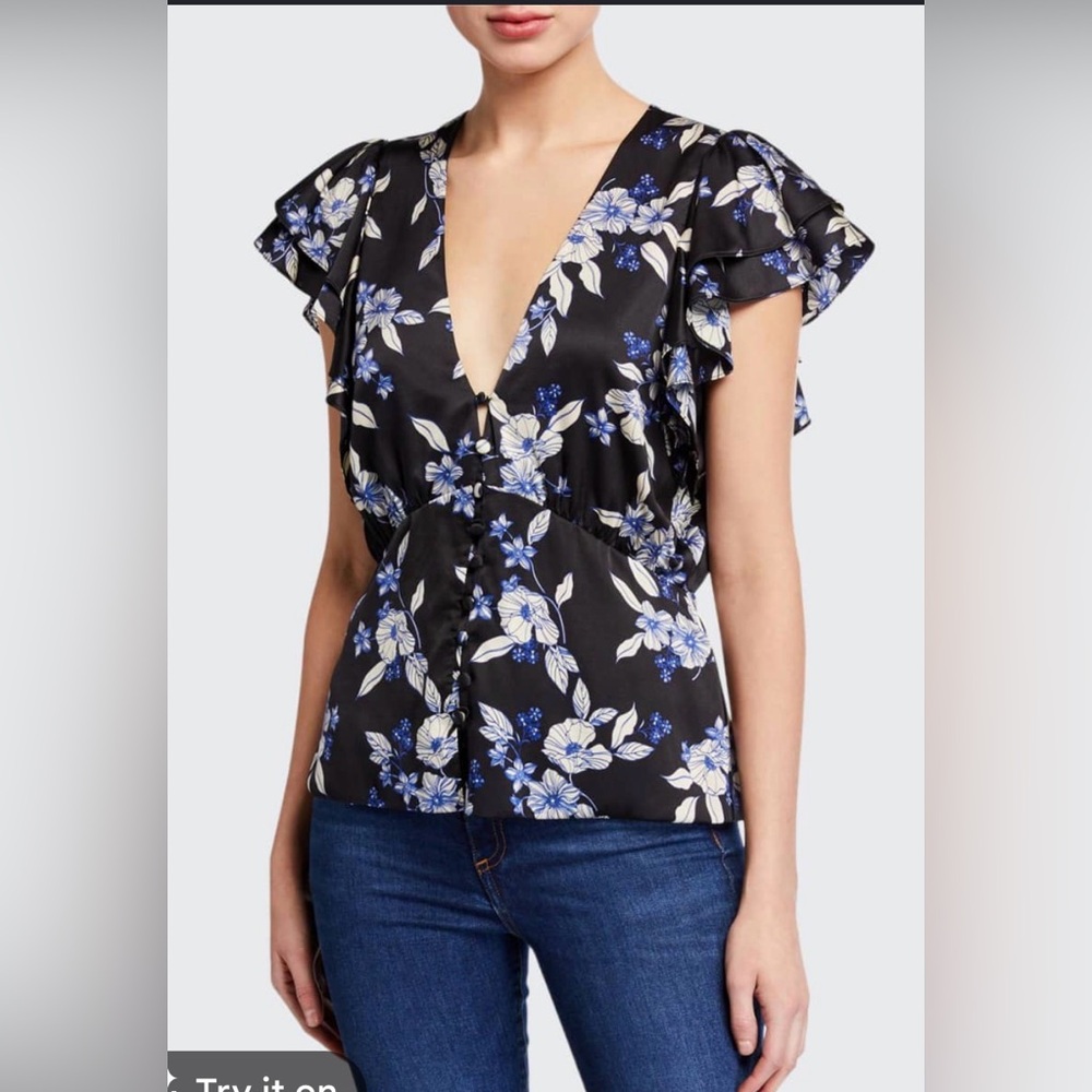 Veronica Beard Polly Ruffled Top. Size 6 Fits Like 4. Excellent Cond. MSRP  $395